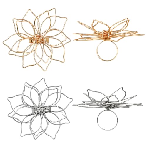 HOBBIESAY 4 x Hohle nringe Trendiger Verlobungsring Drahtumwickelte nfingerringe Legierung Handgefertigt Minimalistischer nring Zubehör Für Frauen Hochzeit Geburtstag Party Dekoration von HOBBIESAY