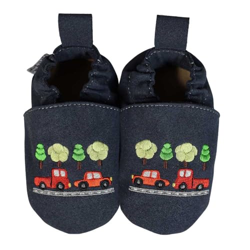 HOBEA-Germany Kinderschuhe RecyStep Autos blau 22/23 (1½ - 2 Jahre) Gripwalksohle von HOBEA-Germany