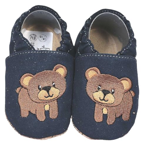 HOBEA-Germany Kinderschuhe RecyStep Bär dunkelblau 22/23 (1½ - 2 Jahre) Gripwalksohle von HOBEA-Germany