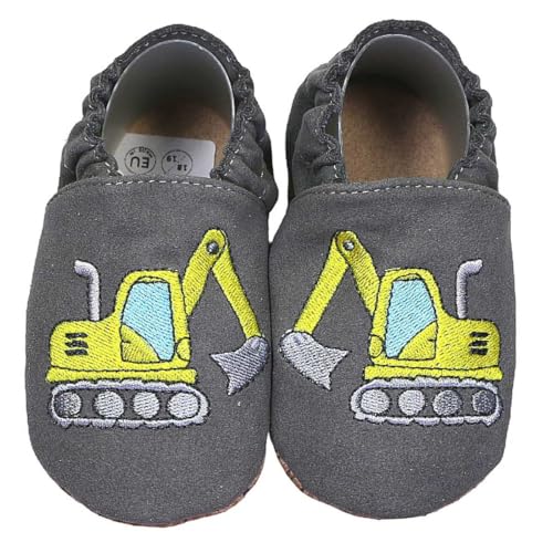 HOBEA-Germany Kinderschuhe RecyStep Bagger grau 26/27 (2½ - 3 Jahre) Gripwalksohle von HOBEA-Germany