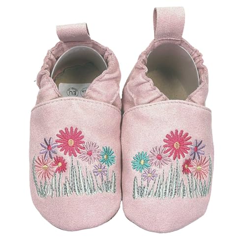 HOBEA-Germany Kinderschuhe RecyStep Blumen rosa 22/23 (1½ - 2 Jahre) Gripwalksohle von HOBEA-Germany