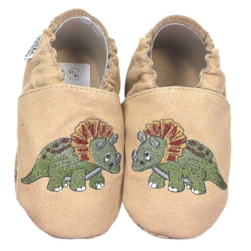 HOBEA-Germany Kinderschuhe RecyStep Dino beige 22/23 (1½ - 2 Jahre) Gripwalksohle von HOBEA-Germany