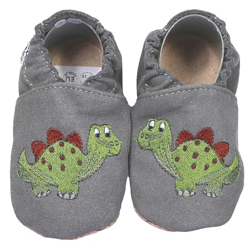 HOBEA-Germany Kinderschuhe RecyStep Dino grau 22/23 (1½ - 2 Jahre) Gripwalksohle von HOBEA-Germany