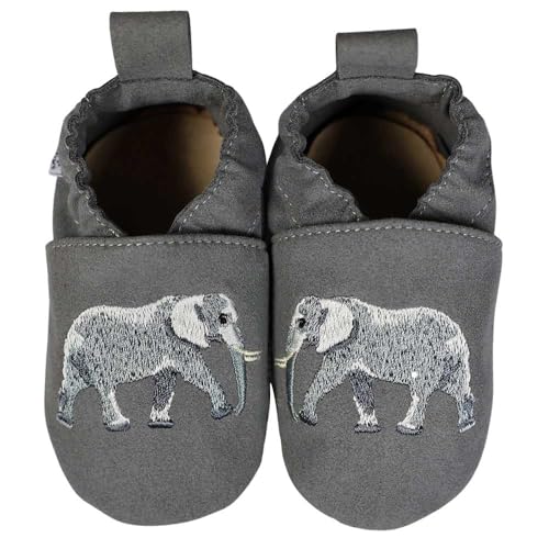 HOBEA-Germany Kinderschuhe RecyStep Elefant grau 24/25 (2-2½ Jahre) Gripwalksohle von HOBEA-Germany