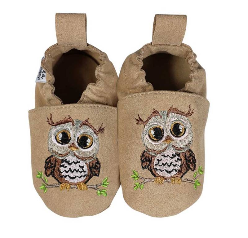 HOBEA-Germany Kinderschuhe RecyStep Eule beige 18/19 Krabbelschuh von HOBEA-Germany
