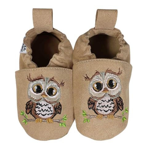 HOBEA-Germany Kinderschuhe RecyStep Eule beige 20/21 (12-18 Monate) Gripwalksohle von HOBEA-Germany