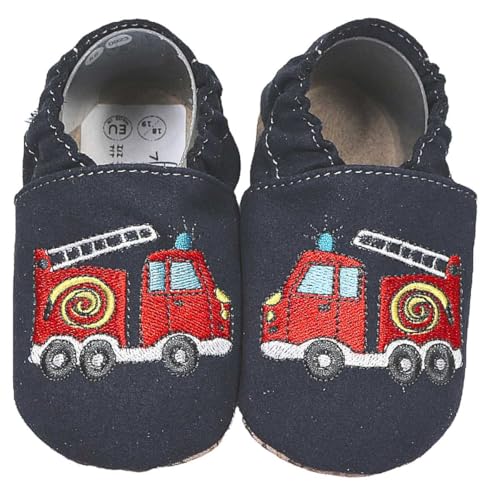 HOBEA-Germany Kinderschuhe RecyStep Feuerwehr dunkelblau 22/23 (1½ - 2 Jahre) Gripwalksohle von HOBEA-Germany