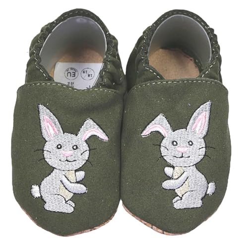 HOBEA-Germany Kinderschuhe RecyStep Hase grün 24/25 (2-2½ Jahre) Gripwalksohle von HOBEA-Germany