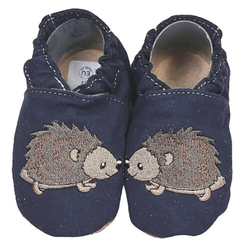 HOBEA-Germany Kinderschuhe RecyStep Igel dunkelblau 22/23 (1½ - 2 Jahre) Gripwalksohle von HOBEA-Germany