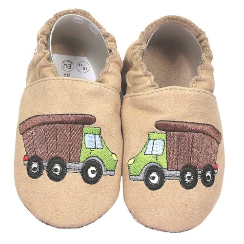HOBEA-Germany Kinderschuhe RecyStep LKW beige 22/23 (1½ - 2 Jahre) Gripwalksohle von HOBEA-Germany
