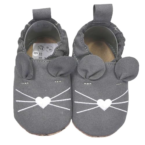 HOBEA-Germany Kinderschuhe RecyStep Maus grau 18/19 (6-12 Monate) Gripwalksohle von HOBEA-Germany