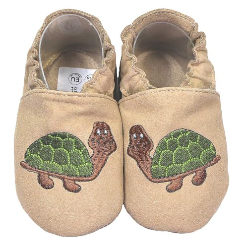 HOBEA-Germany Kinderschuhe RecyStep Schildkröte beige 26/27 (2½ - 3 Jahre) Gripwalksohle von HOBEA-Germany