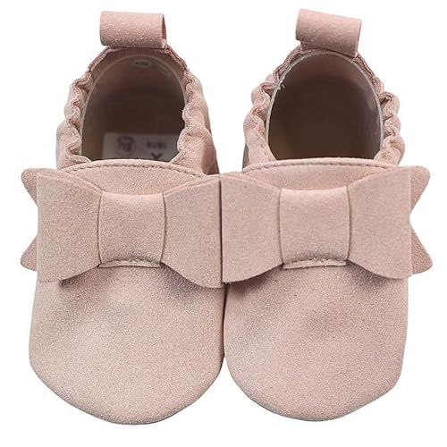 HOBEA-Germany vegane Kinderschuhe RecyStep aus recyceltem Material Schleife altrosa 20/21 (12-18 Monate) Gripwalksohle von HOBEA-Germany