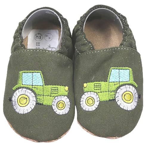 HOBEA-Germany Kinderschuhe RecyStep Traktor grün 24/25 (2-2½ Jahre) Gripwalksohle von HOBEA-Germany