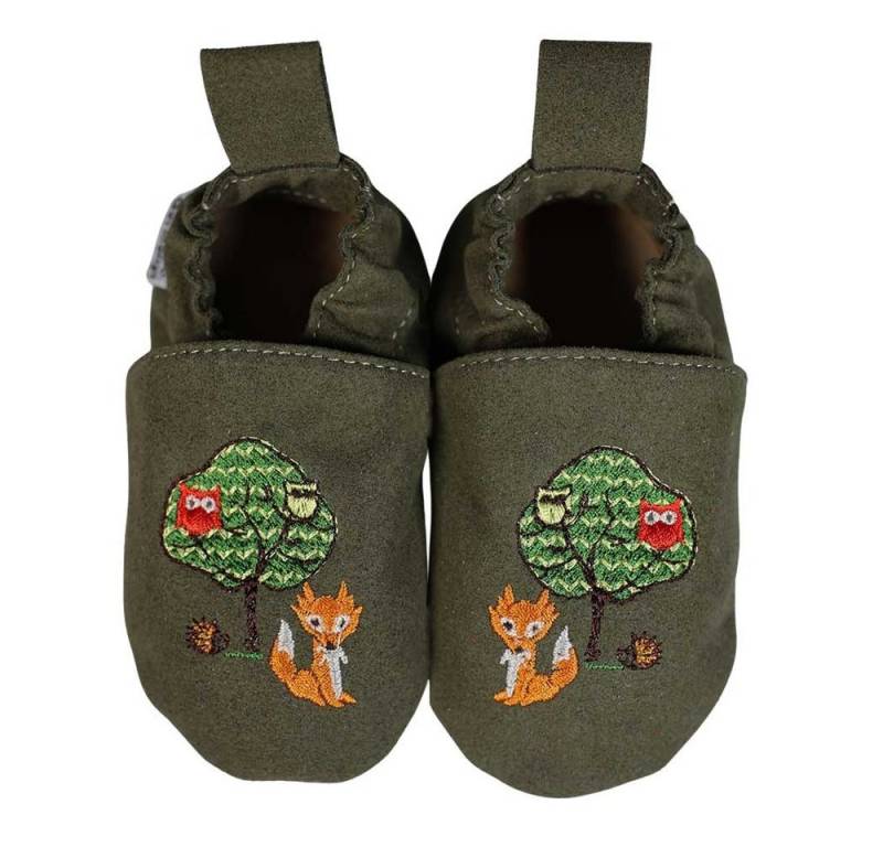 HOBEA-Germany Kinderschuhe RecyStep Waldtiere grün Krabbelschuh von HOBEA-Germany