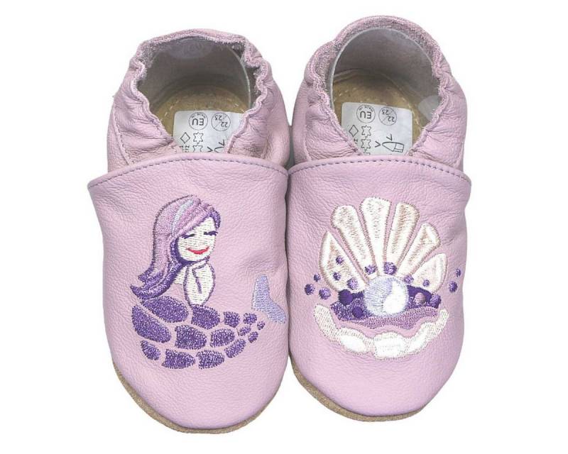 HOBEA-Germany Kitaschuhe Meerjungfrau lila 20/21 (12 - 18 Monate) Kautschuksohle Lauflernschuh von HOBEA-Germany