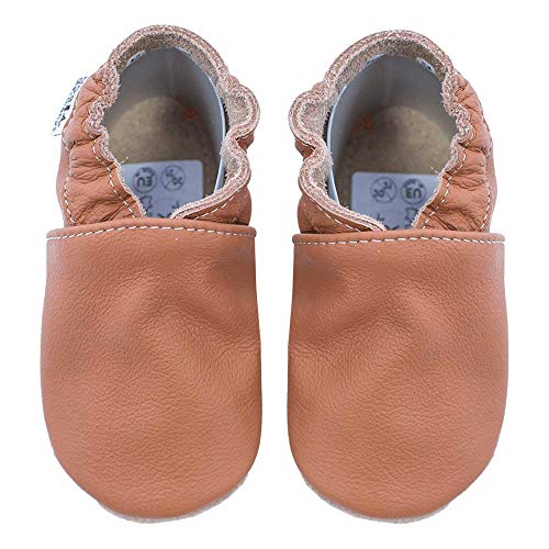 HOBEA-Germany Kitaschuhe Safestep, Kinderhausschuhe, Lederschuhe (Nougat, Numeric_20) von HOBEA-Germany