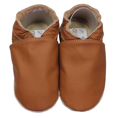 HOBEA-Germany Kitaschuhe Safestep, Kinderhausschuhe, Lederschuhe (Nougat, 28/29 EU) von HOBEA-Germany