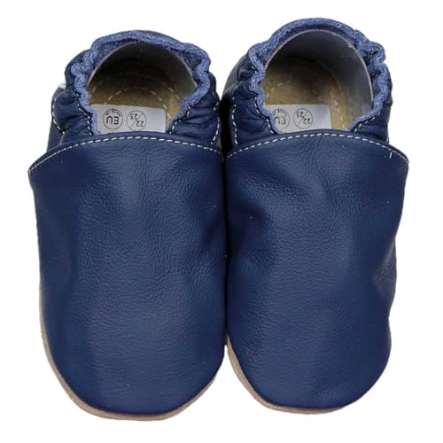 HOBEA-Germany Kitaschuhe Safestep, Kinderhausschuhe, Lederschuhe (blau, 22/23 EU) von HOBEA-Germany