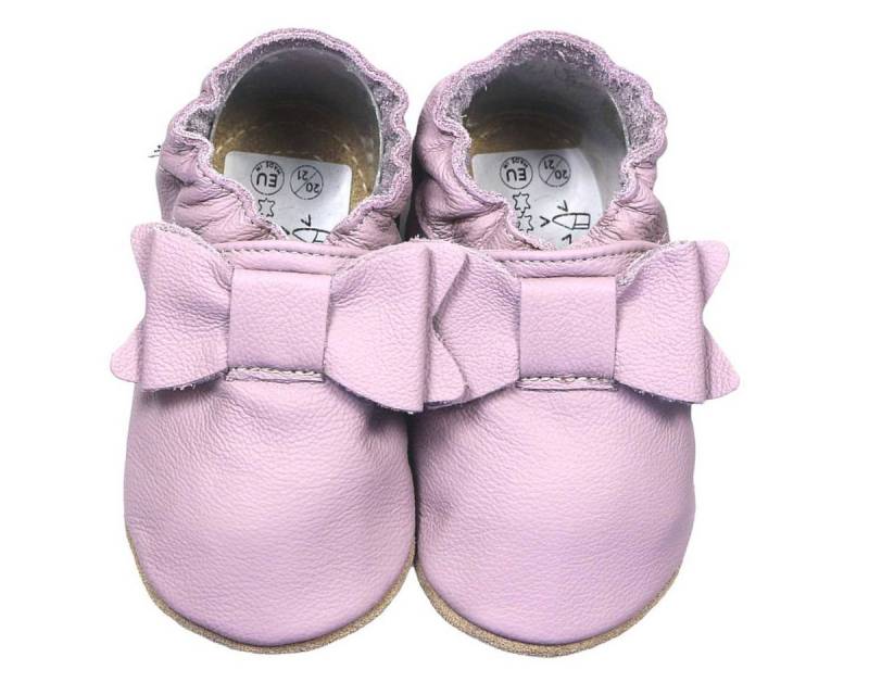 HOBEA-Germany Kitaschuhe Schleife pastell lila 22/23 (1½ - 2 Jahre) Kautschuksohle Lauflernschuh von HOBEA-Germany