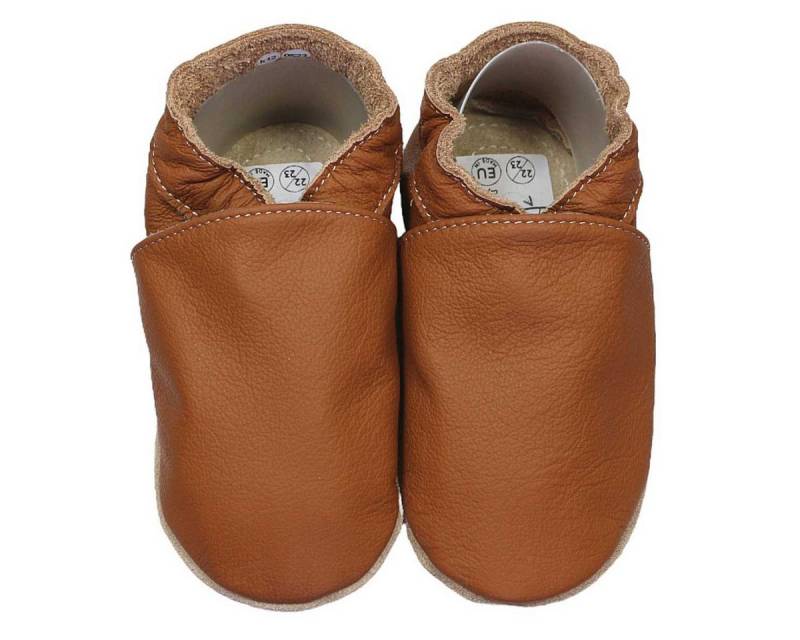 HOBEA-Germany Kitaschuhe nougat 22/23 (1½ - 2 Jahre) Kautschuksohle Lauflernschuh von HOBEA-Germany