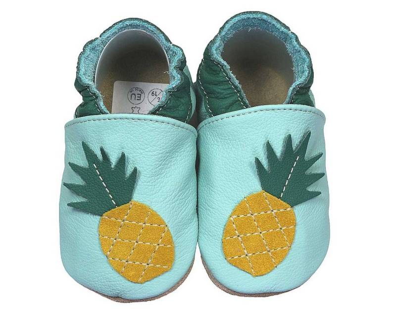 HOBEA-Germany Krabbelschuhe Ananas 18/19 (6 - 12 Monate) Krabbelsohle Krabbelschuh handgefertigt in der EU von HOBEA-Germany