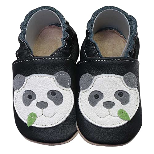 HOBEA-Germany Krabbelschuhe für Jungs und Mädchen in verschiedenen Designs (16/17 (0-6 Monate), Panda) von HOBEA-Germany