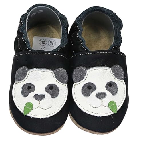HOBEA-Germany Krabbelschuhe für Jungs und Mädchen in verschiedenen Designs (18/19 (6-12 Monate), Panda) von HOBEA-Germany