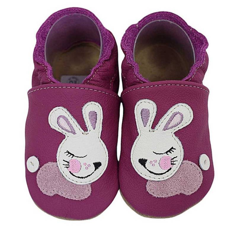HOBEA-Germany Krabbelschuhe Hase lila Krabbelschuh handgefertigt in der EU von HOBEA-Germany