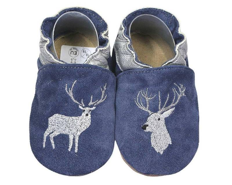 HOBEA-Germany Krabbelschuhe Hirsch 16/17 (0 - 6 Monate) Krabbelsohle Krabbelschuh handgefertigt in der EU von HOBEA-Germany