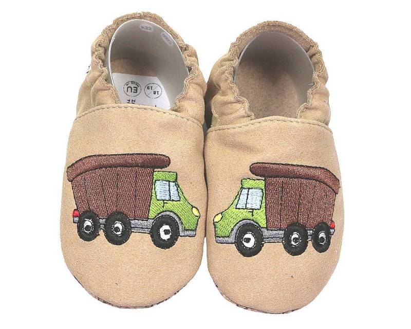 HOBEA-Germany Krabbelschuhe RecyStep LKW beige Krabbelschuh von HOBEA-Germany