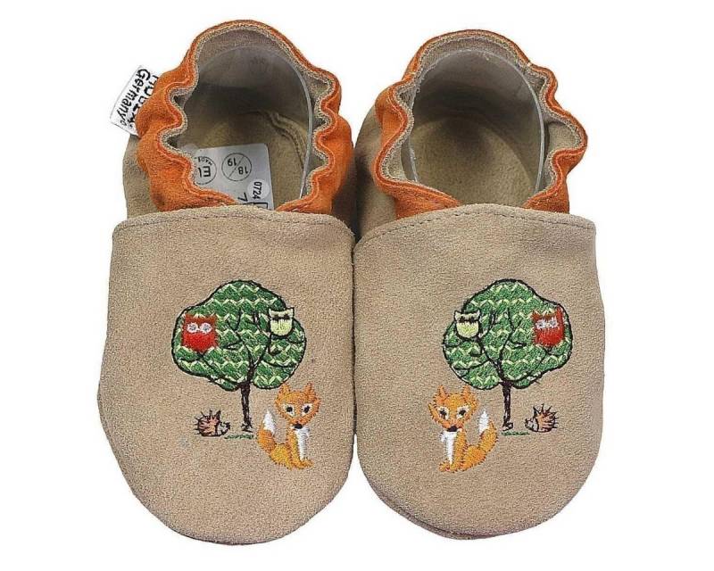 HOBEA-Germany Krabbelschuhe Waldtiere 20/21 (12 - 18 Monate) Krabbelsohle Krabbelschuh handgefertigt in der EU von HOBEA-Germany