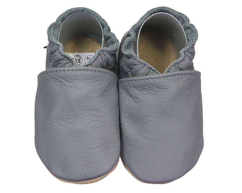 HOBEA-Germany Krabbelschuhe dunkelgrau 18/19 (6 - 12 Monate) Krabbelsohle Krabbelschuh handgefertigt in der EU von HOBEA-Germany