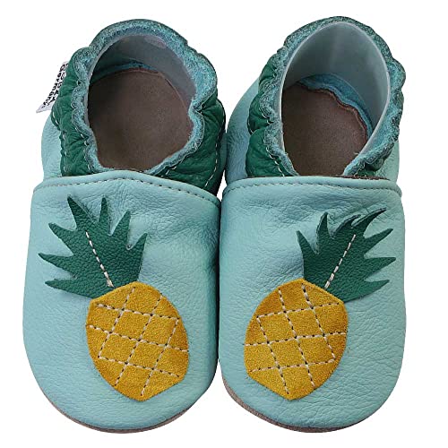 HOBEA-Germany Krabbelschuhe für Jungs und Mädchen in verschiedenen Designs, Schuhgröße:18/19 (6-12 Monate), Modell Schuhe:Ananas von HOBEA-Germany