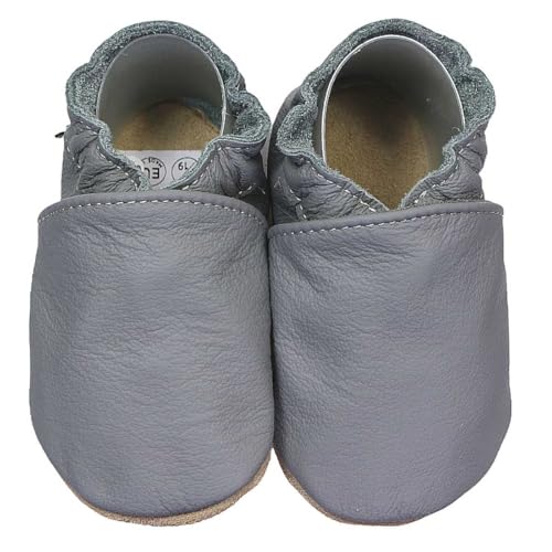 HOBEA-Germany Krabbelschuhe für Jungs und Mädchen in verschiedenen Designs 18/19 (6-12 Mon), dunkelgrau von HOBEA-Germany