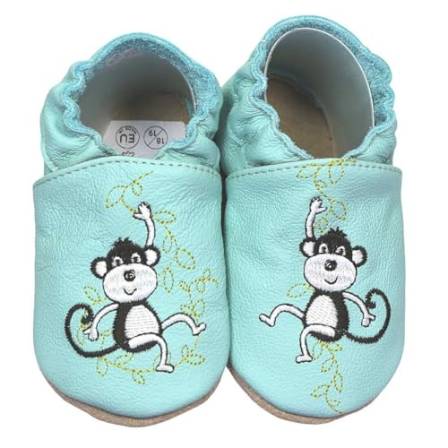 HOBEA-Germany Krabbelschuhe für Jungs und Mädchen in verschiedenen Designs 20/21 (12-18 Mon), Affen von HOBEA-Germany