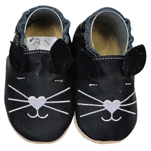 HOBEA-Germany Lauflernschuhe Katze schwarz 24/25 (2-2½ Jahre) von HOBEA-Germany