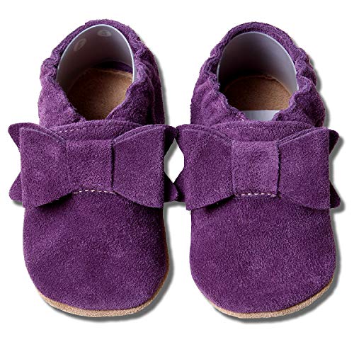HOBEA-Germany Lauflernschuhe Uni 24/25 (24-30 Mon), Schleife lila Wildleder von HOBEA-Germany