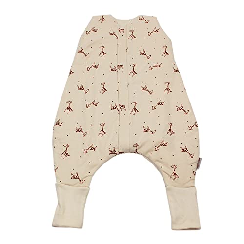 HOBEA-Germany Schlafsack für Babys - Babyschlafsack mit Füßen (Giraffe beige - L 90 cm) von HOBEA-Germany