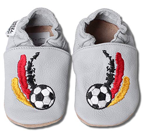 HOBEA-Germany bestickte Krabbelschuhe in verschiedenen Designs, Größe Schuhe:18/19 (6-12 Mon), bestickte Motive:Kickers von HOBEA-Germany