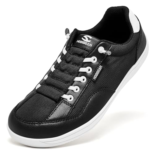 HOBIBEAR Barfußschuhe Unisex für Damen Herren | Weite Zehenbox, Zero Drop, Minimalistische Freizeitschuhe | Bequeme Alltagsschuhe Schwarz，EU 40 von HOBIBEAR