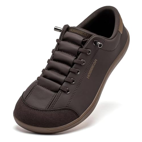 HOBIBEAR Barfußschuhe für Damen und Herren | Zero Drop | Breite Leder Minimalistische Trail Running Walking Schuhe von HOBIBEAR