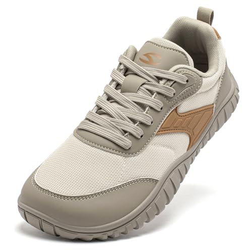 HOBIBEAR Breite Barfußschuhe für Damen und Herren, minimalistisch, Trailrunning, Wandern, Sneaker, bequem, leicht, beige, 37 EU HOBIBEAR Breite Barfußschuhe für Damen und Herren, minimalistisch, Trailrunning, Wandern, Sneaker, bequem, leicht, beige, 37 EU von HOBIBEAR