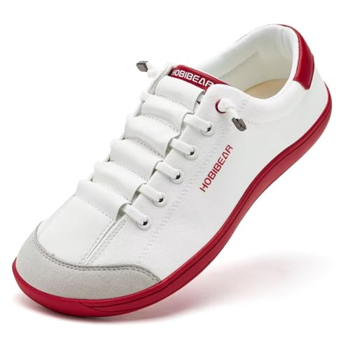 HOBIBEAR Breite Barfußschuhe für Herren und Damen, Walkingschuhe, Trailrunning-Sneaker, Null-Tropf-Sohle, leicht, bequem, weiß / rot, 38.5 EU HOBIBEAR Breite Barfußschuhe für Herren und Damen, Walkingschuhe, Trailrunning-Sneaker, Null-Tropf-Sohle, leicht, bequem, weiß / rot, 38.5 EU von HOBIBEAR