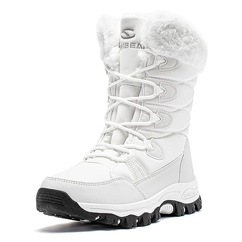 HOBIBEAR Damen Schneestiefel Leichtgewichtige Warme Kunstpelz gefüttert Wasserdicht Winter Mid-Calf Stiefel Weiß,EU 39 HOBIBEAR Damen Schneestiefel Leichtgewichtige Warme Kunstpelz gefüttert Wasserdicht Winter Mid-Calf Stiefel Weiß,EU 39 von HOBIBEAR