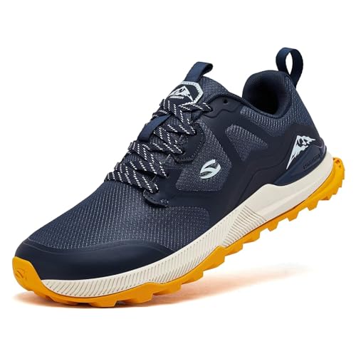 HOBIBEAR Herren Traillaufschuhe Mens Trail Running Shoes Lightweight Männer Wide Toe Fitnessschuhe Wanderschuhe Breathable Non-Slip Trekking Training Hiking Outdoor Casual Workout Runner von HOBIBEAR