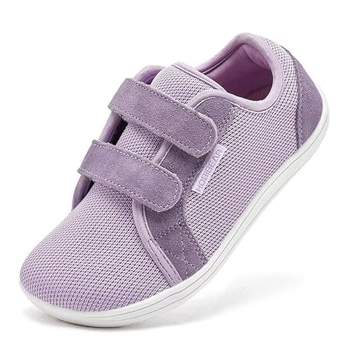 HOBIBEAR Kinder Breite Barfußschuhe für Jungen Mädchen Outdoor Trail Running Minimalist Walking Schuhe(EU 23,Hellviolett) von HOBIBEAR