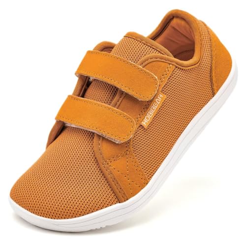 HOBIBEAR Kinder Breite Barfußschuhe für Jungen Mädchen Outdoor Trail Running Minimalist Walking Schuhe(EU 29,Orange) von HOBIBEAR