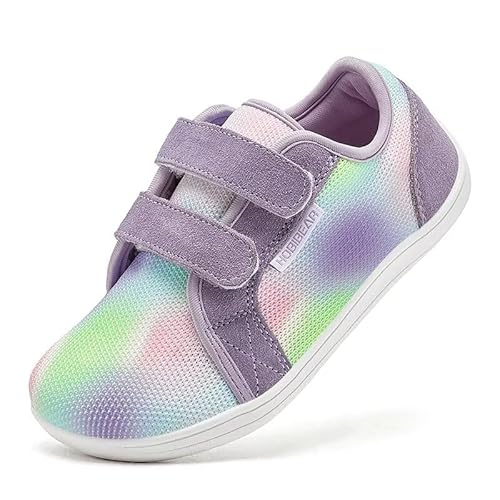 HOBIBEAR Kinder Breite Barfußschuhe für Jungen Mädchen Outdoor Trail Running Minimalist Walking Schuhe(EU 31,Violett gefärbt) von HOBIBEAR