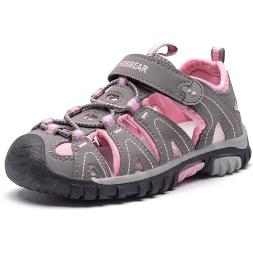 HOBIBEAR Kinder Jungen Outdoor Sandalen Trekkingsandalen Sport Sandalen Mädchen Geschlossen Wandernsandalen Sommer Atmungsaktiv Rutschfest Hiking Sandal Sportsandalen für Kinder Grau-rosa ,29 EU HOBIBEAR Kinder Jungen Outdoor Sandalen Trekkingsandalen Sport Sandalen Mädchen Geschlossen Wandernsandalen Sommer Atmungsaktiv Rutschfest Hiking Sandal Sportsandalen für Kinder Grau-rosa ,29 EU von HOBIBEAR